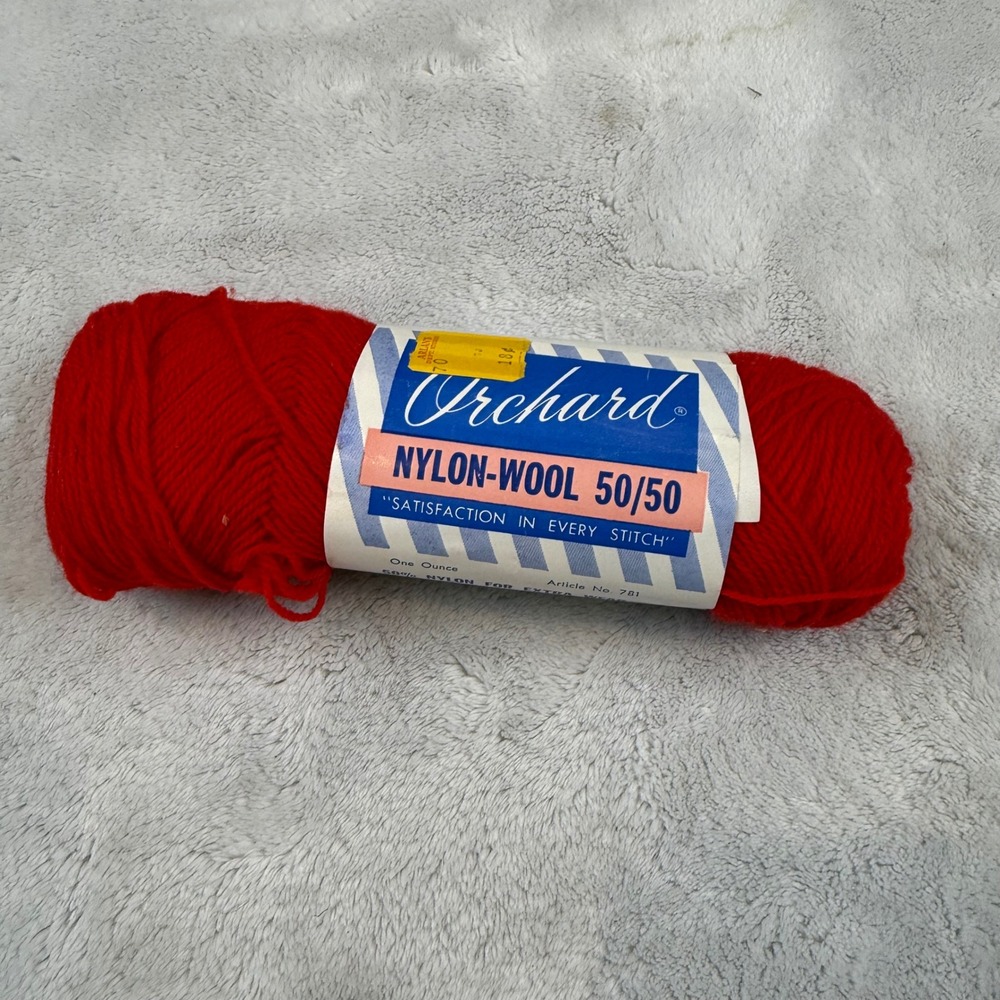 Orchard Nylon Wool 50/50 Scarlet 113 Yarn 1 Oz Skein‎ Knitting Crochet Crafting